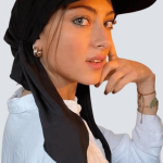 Sun Visor Cap With Attached Scarf