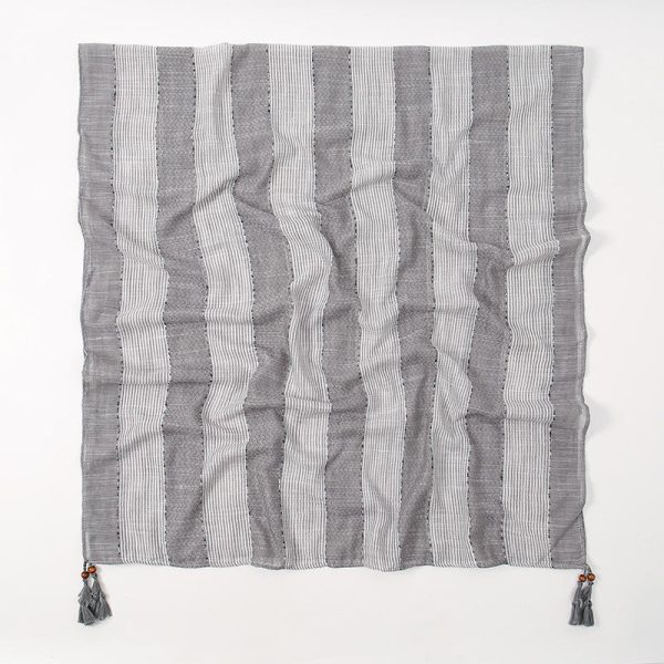 Striped Pattern Cotton Shawl