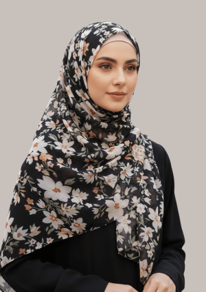 Pearl Malaysian Printed Chiffon Shawl