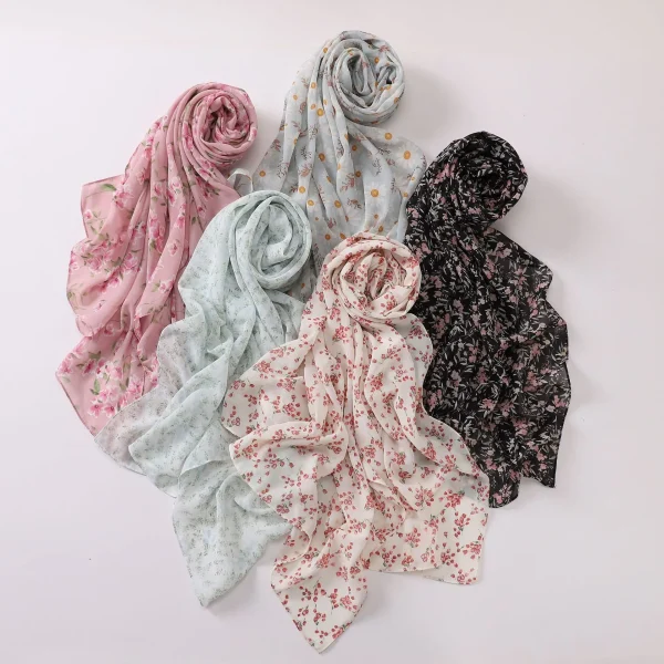 Pearl Malaysian Printed Chiffon Shawl