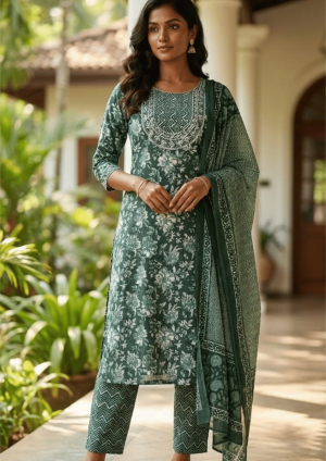 Cotton 3 PCS Ready Made Shalwar