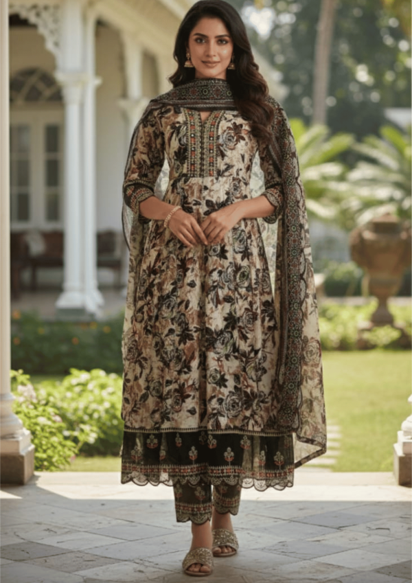 3 PCS Ready Made Cotton Frock Shalwar