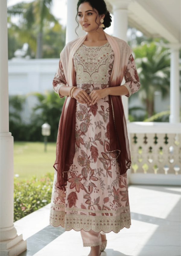 3 PCS Ready Made Cotton Frock Shalwar