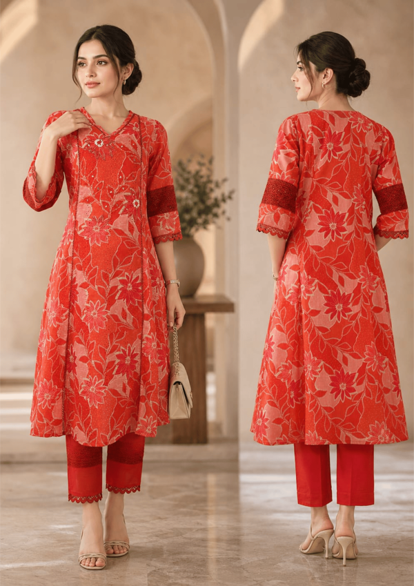 Cotton 2 PCS Ready Made Frock Shalwar