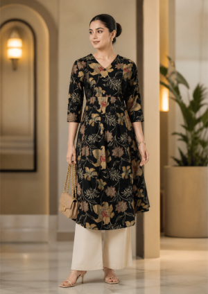 6 1 Piece Frock Style Black Top