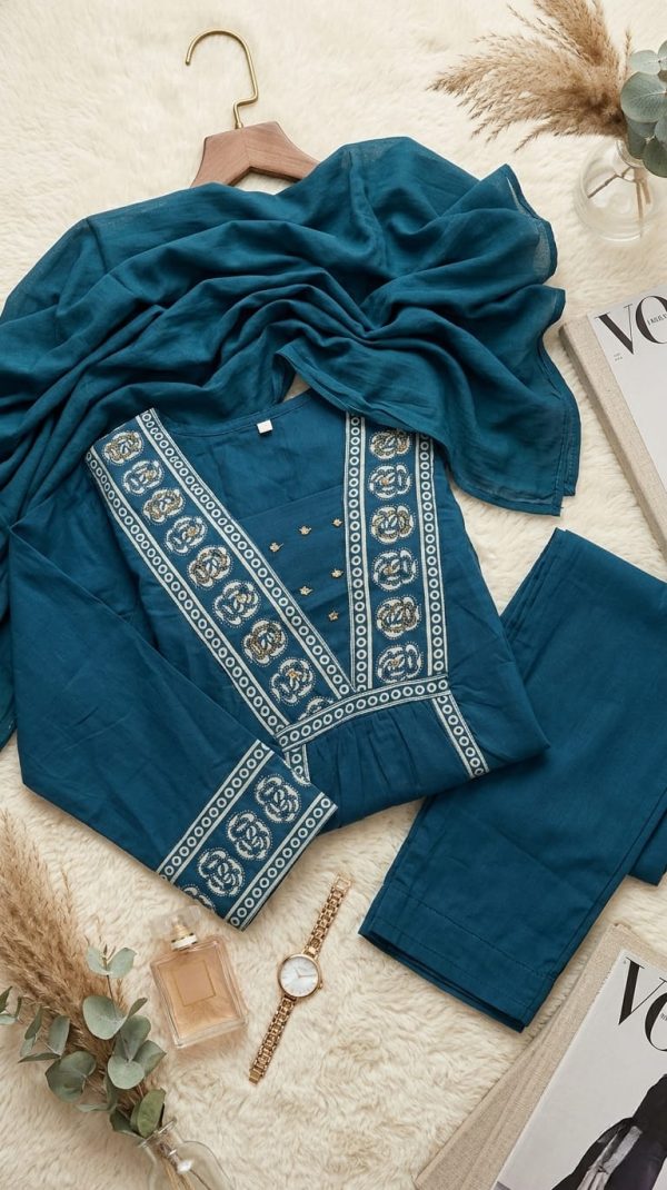 3 PCS Cotton Ready Made Shalwar