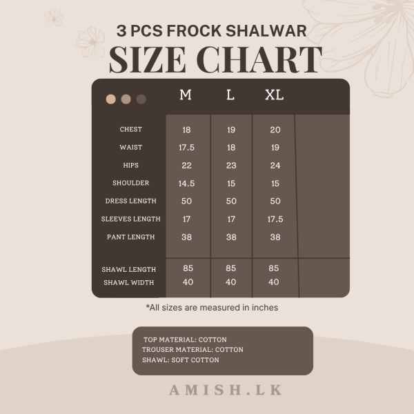 3 PCS Ready Made Cotton Frock Shalwar