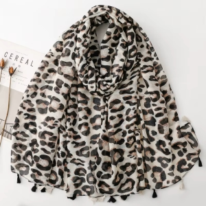Soft Cotton Shawl - Raw Leopard