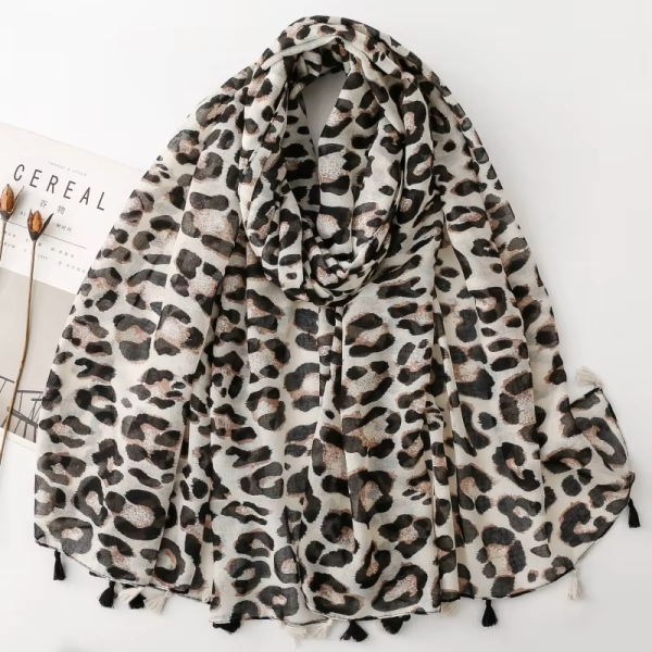 raw leopard Soft Cotton Shawl - Raw Leopard
