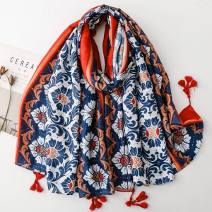 Soft Cotton Shawl - Navy Noon